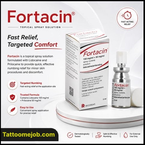 [독일직배송] Fortacin 포르타신 마취 스프레이  타투 영구 문신 마취크림 스프레이 사정지연 [해외무료배송]