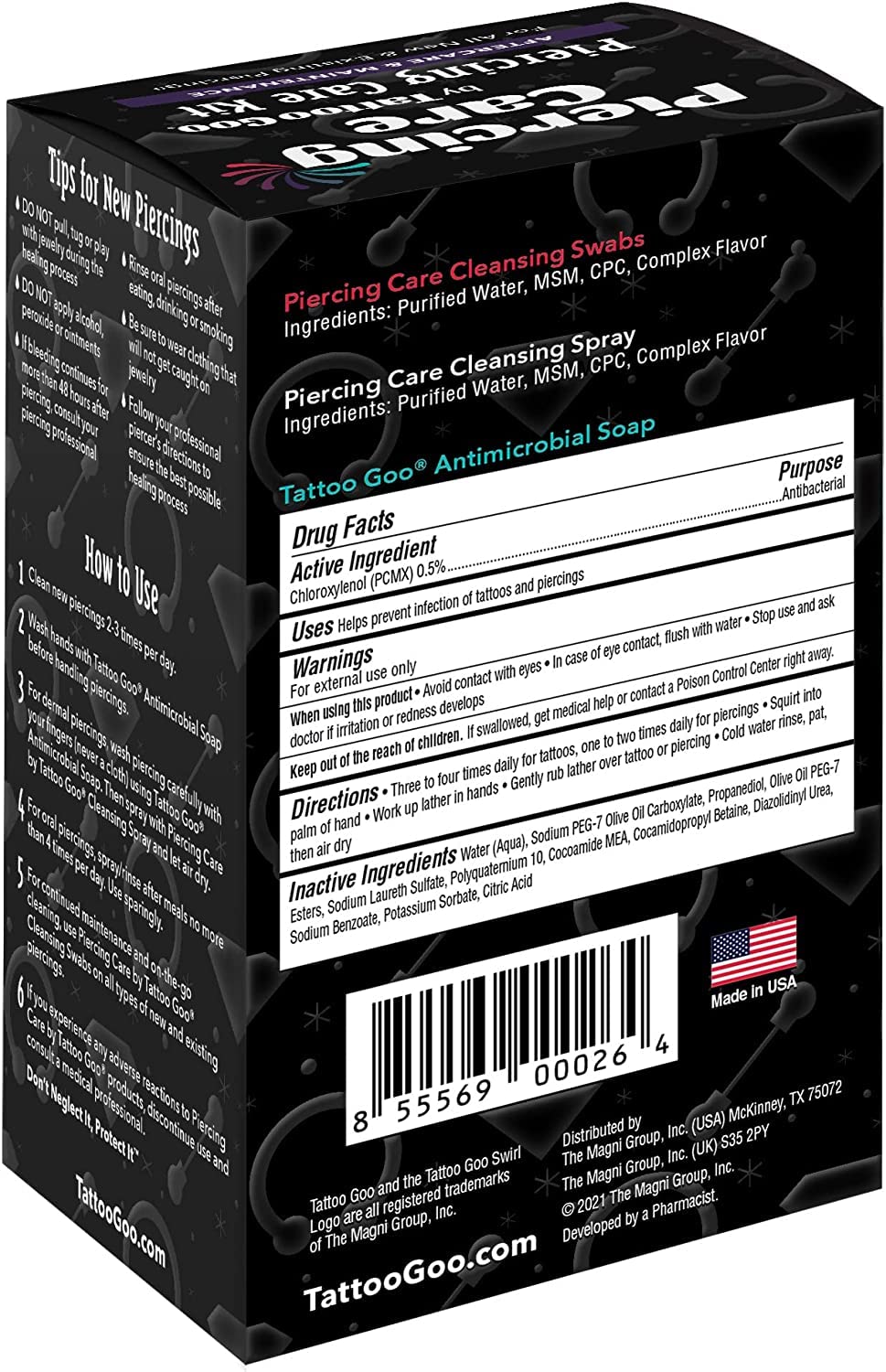 [당일발송] Tattoo Goo Care Kit 타투구 피어싱 케어 키트 3 in 1 세트 -미국내수용