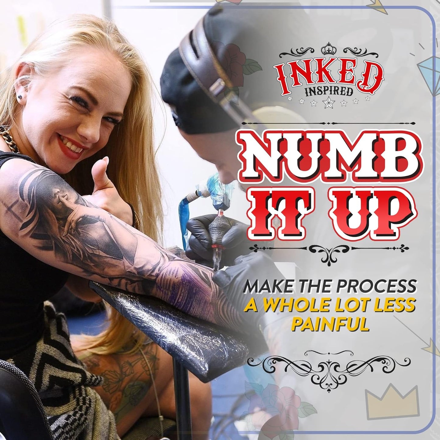 [3일특송] INKED Inspired Spray 30ml  타투크림 영구문신 마취크림 스프레이 1개 -미국내수용