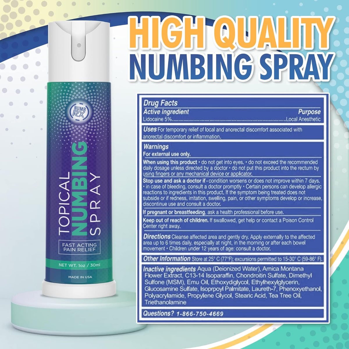 [미국정품] Numb RX Spray 30ml  마취 스프레이 타투 영구 반영구 주사 미국내수용정품 3일특송