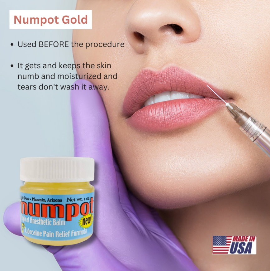 [미국정품] 넘폿 골드 Numpot Gold 눈썹 입술 피부 문신 타투 마취크림 FDA 승인 unit dose사 미국내수용정품 5일특송